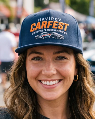 Tmavě modrá kšiltovka s výšivkou Havířov Carfest