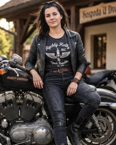 Black T-shirt with "Rychlý holky" (Fast Girls) graphic