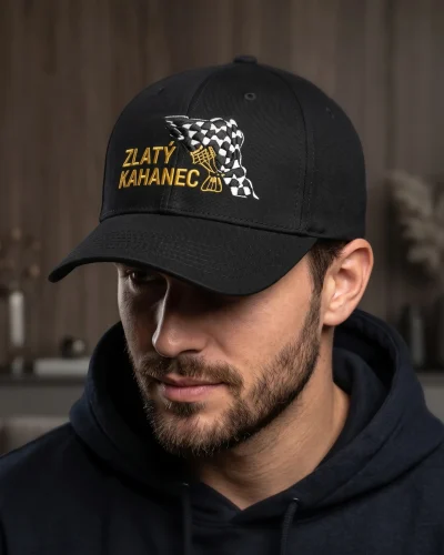 Černá kšiltovka s výšivkou Zlatý Kahanec